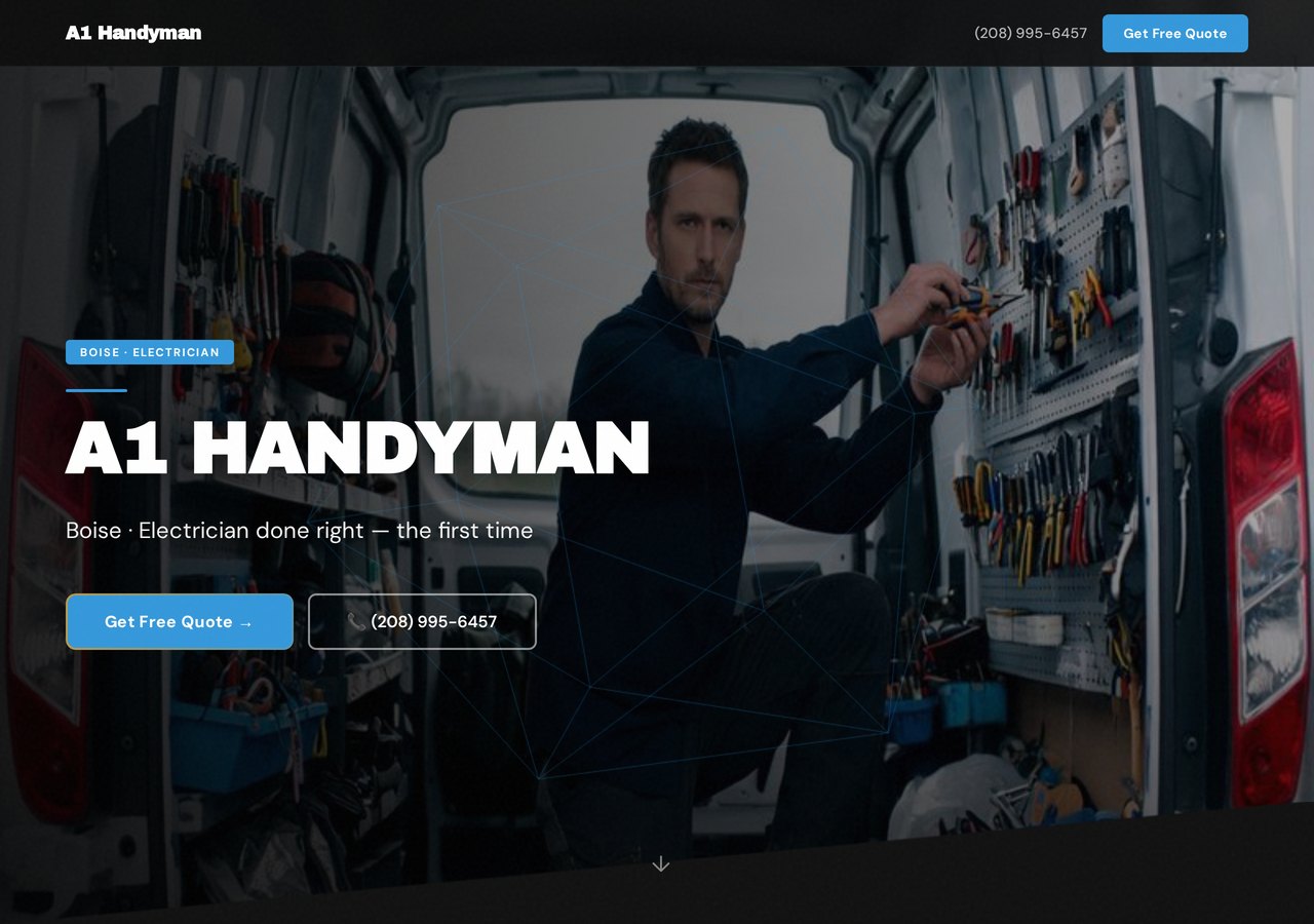 The landing page Clawza generated for A1 Handyman
