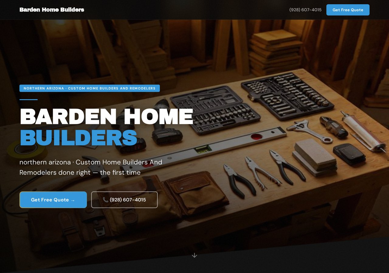 The landing page Clawza generated for Barden Home Builders