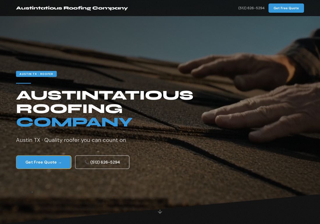 The landing page Clawza generated for Austintatious Roofing